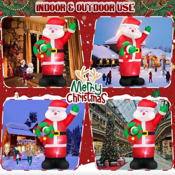 ⚡12 FT Giant Christmas Inflatable Santa Claus Built-in LED Outdoor Decorations - Picture 4 of 7